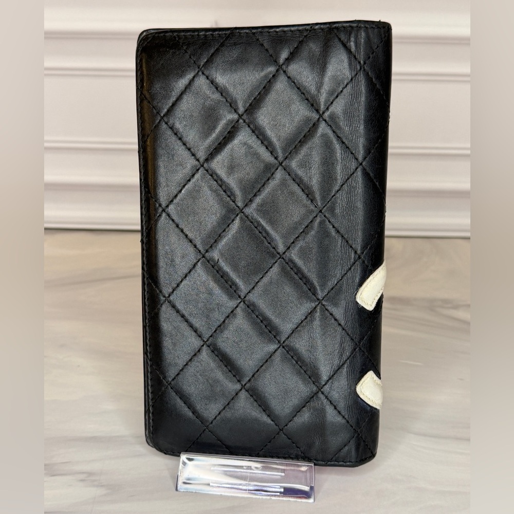 Chanel Cambon Long Bifold Wallet – Black & Pink Leather | Full Set - Picture 4 of 11